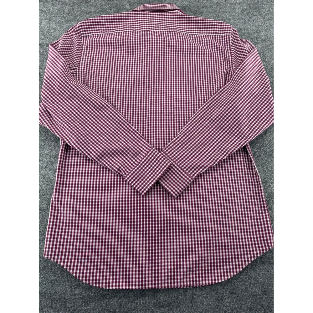 Banana Republic Button Down L/S Men M Classic Cotton Slim Fit Burgundy Gingham